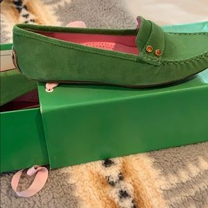 Lilly Pulitzer green leather loafer